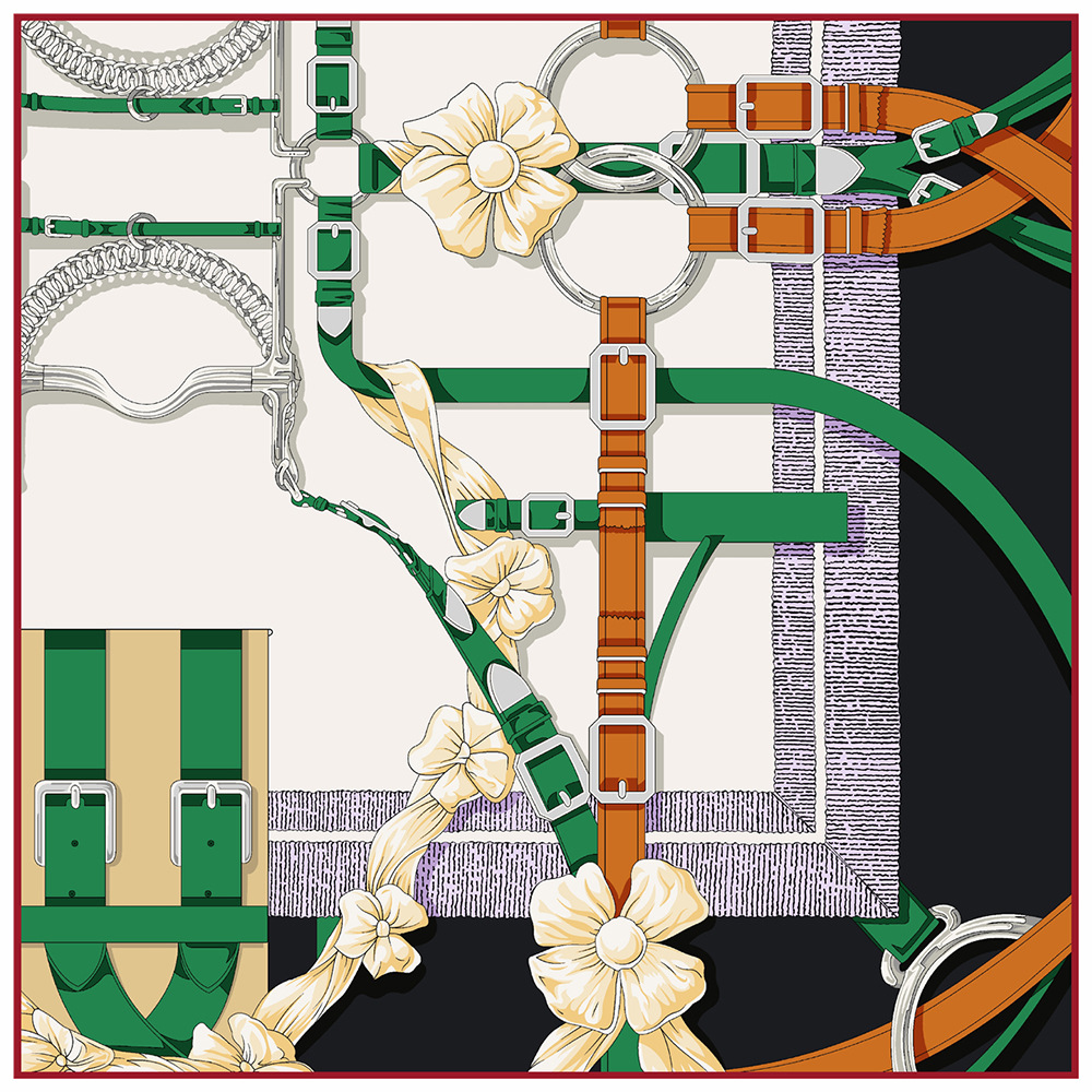 Silk Neck Scarf - 90cm New Design Belt Twill Silk