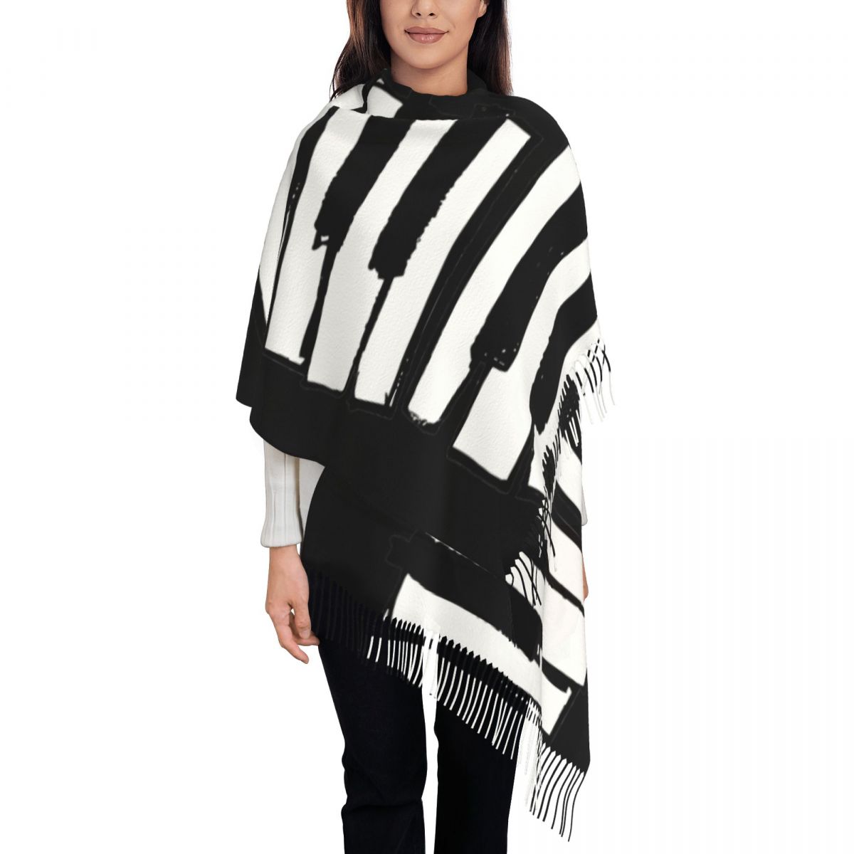 Minimalistic Piano Keys Scarf  - огляд і ціна Pashmina Wrap Large