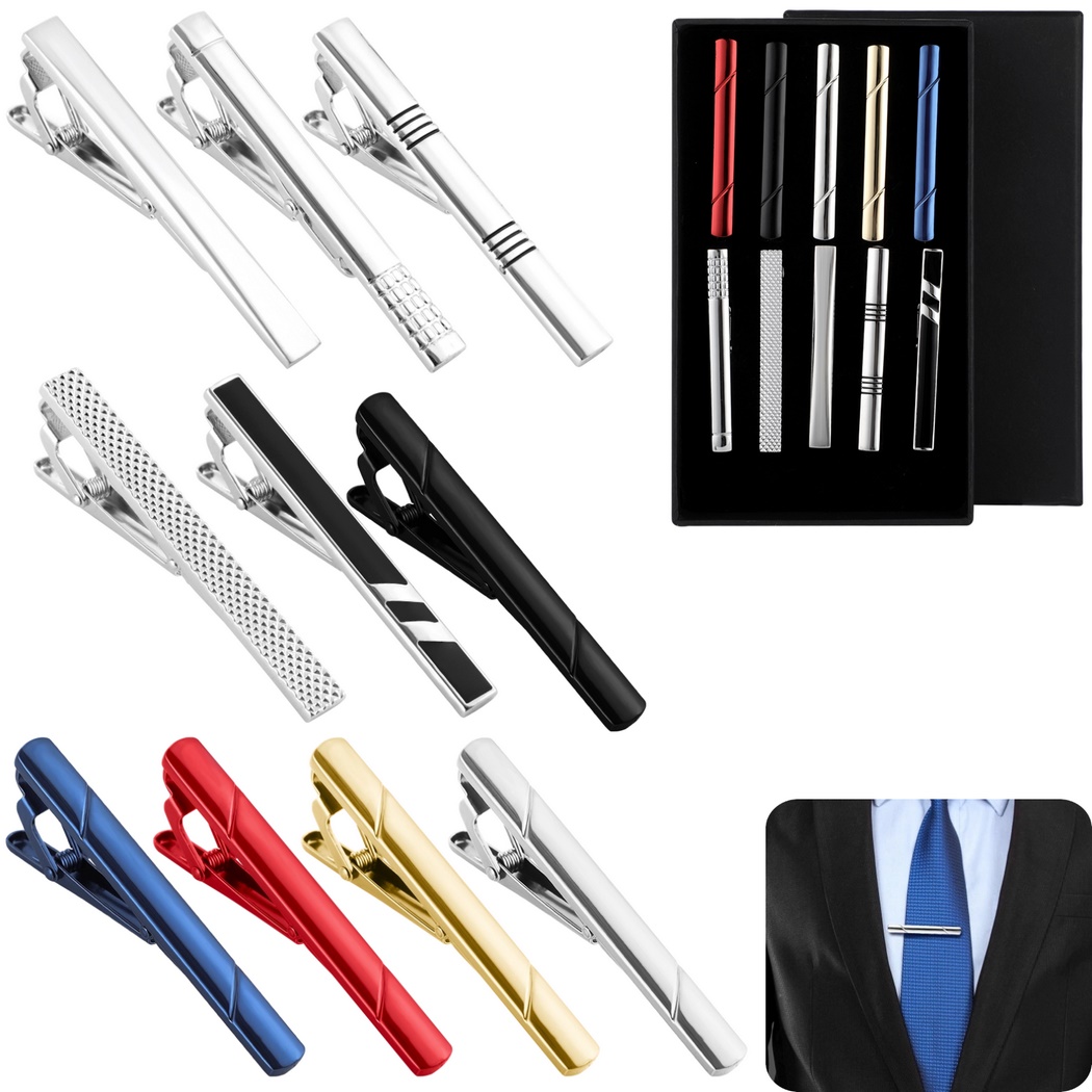 10Pcs Tie Clips Tie Clip Set F - огляд і ціна Tie Bar Set Gift