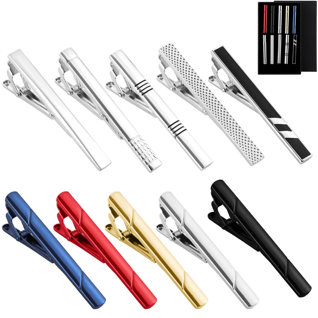 10Pcs Tie Clips Tie Clip Set F - огляд і ціна Tie Bar Set Gift