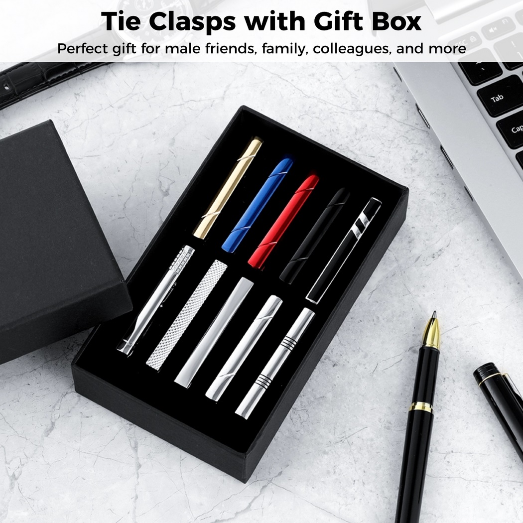 10Pcs Tie Clips Tie Clip Set F - огляд і ціна Tie Bar Set Gift