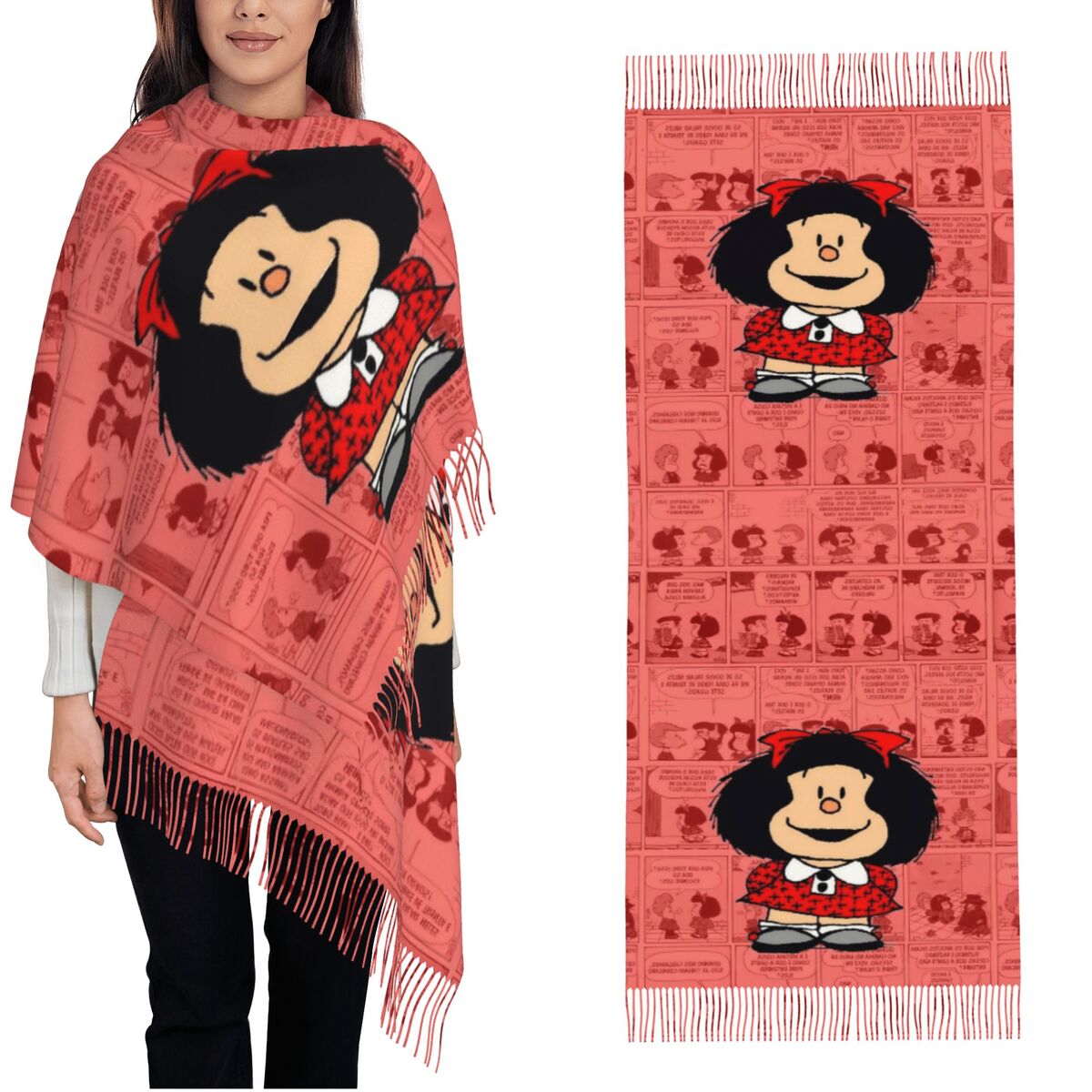 Women's Tassel Scarf Mafaldas  - огляд і ціна Pashmina Wrap Large