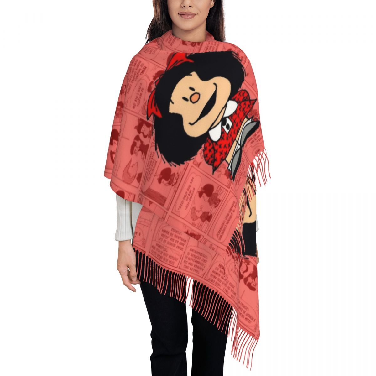 Women's Tassel Scarf Mafaldas  - огляд і ціна Pashmina Wrap Large