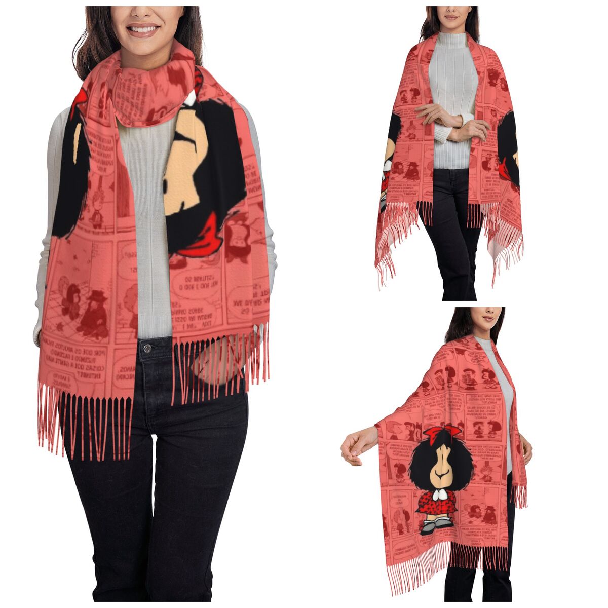 Women's Tassel Scarf Mafaldas  - огляд і ціна Pashmina Wrap Large