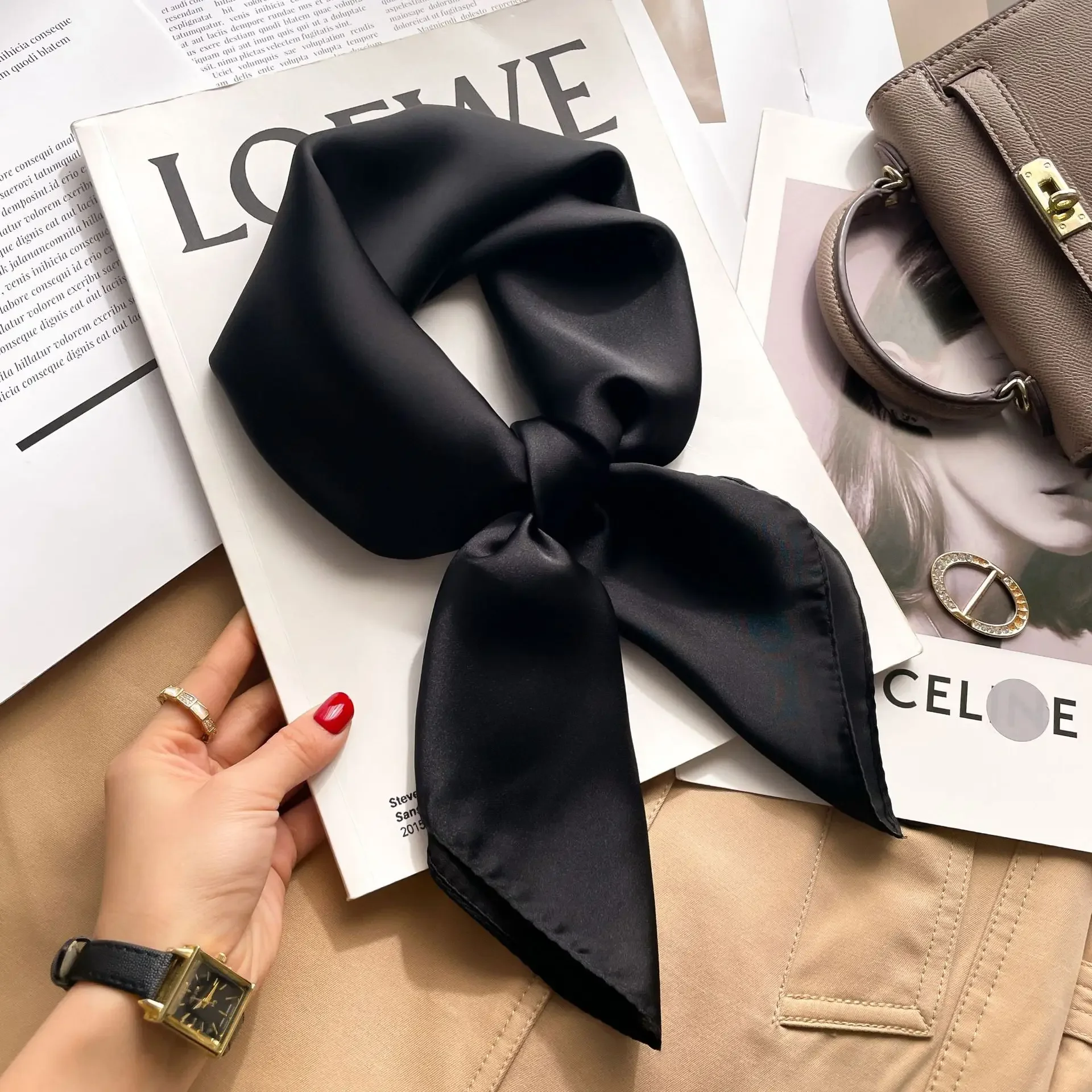 70cm Solid Colors Neckerchief  - огляд і ціна Silk Neck Scarf