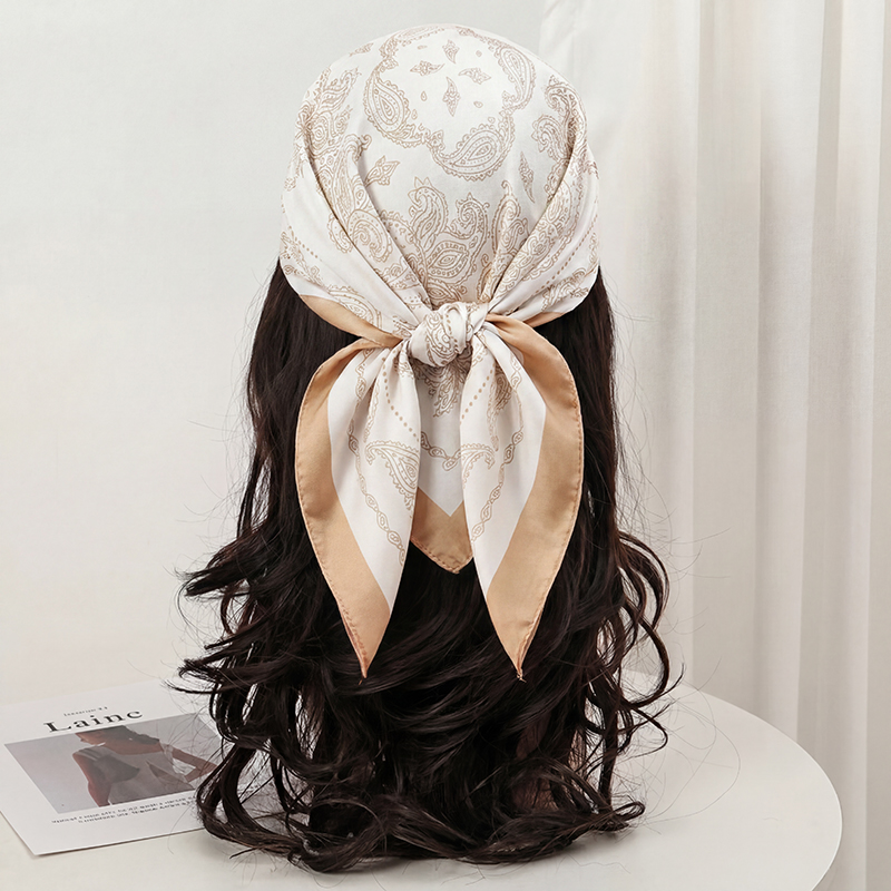 Vintage Beige Paisley Print Sq - огляд і ціна Scarf Silk Square