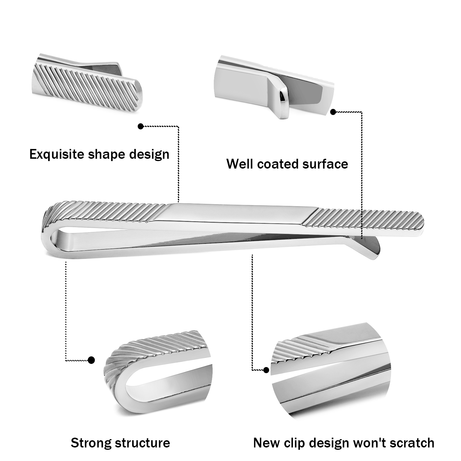 TAIGRAMA 2.5 inch Tie Clip for - огляд і ціна Tie Bar Set Gift